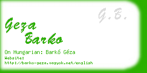geza barko business card